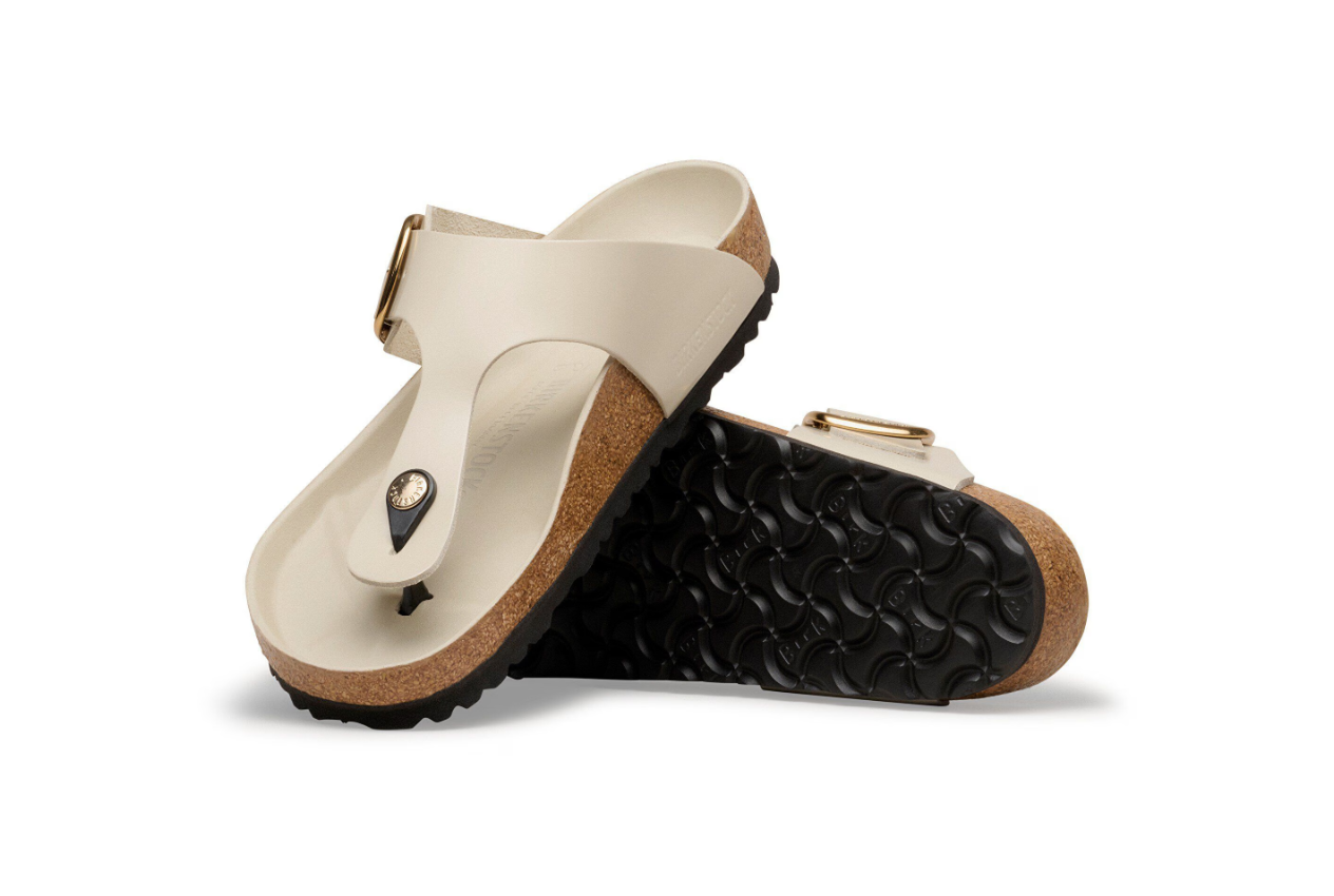 Birkenstock Gizeh Big Buckle Natural Leather Patent