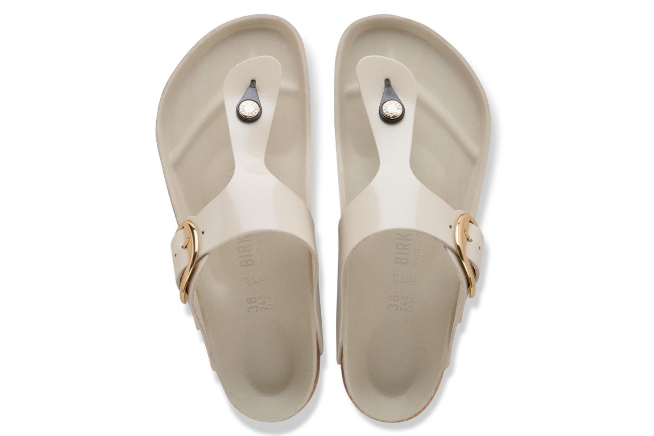 Birkenstock Gizeh Big Buckle Natural Leather Patent