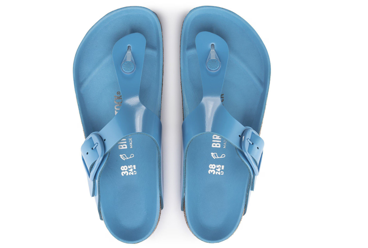 Birkenstock Gizeh Big Buckle Natural Leather Patent - Blue, Regular