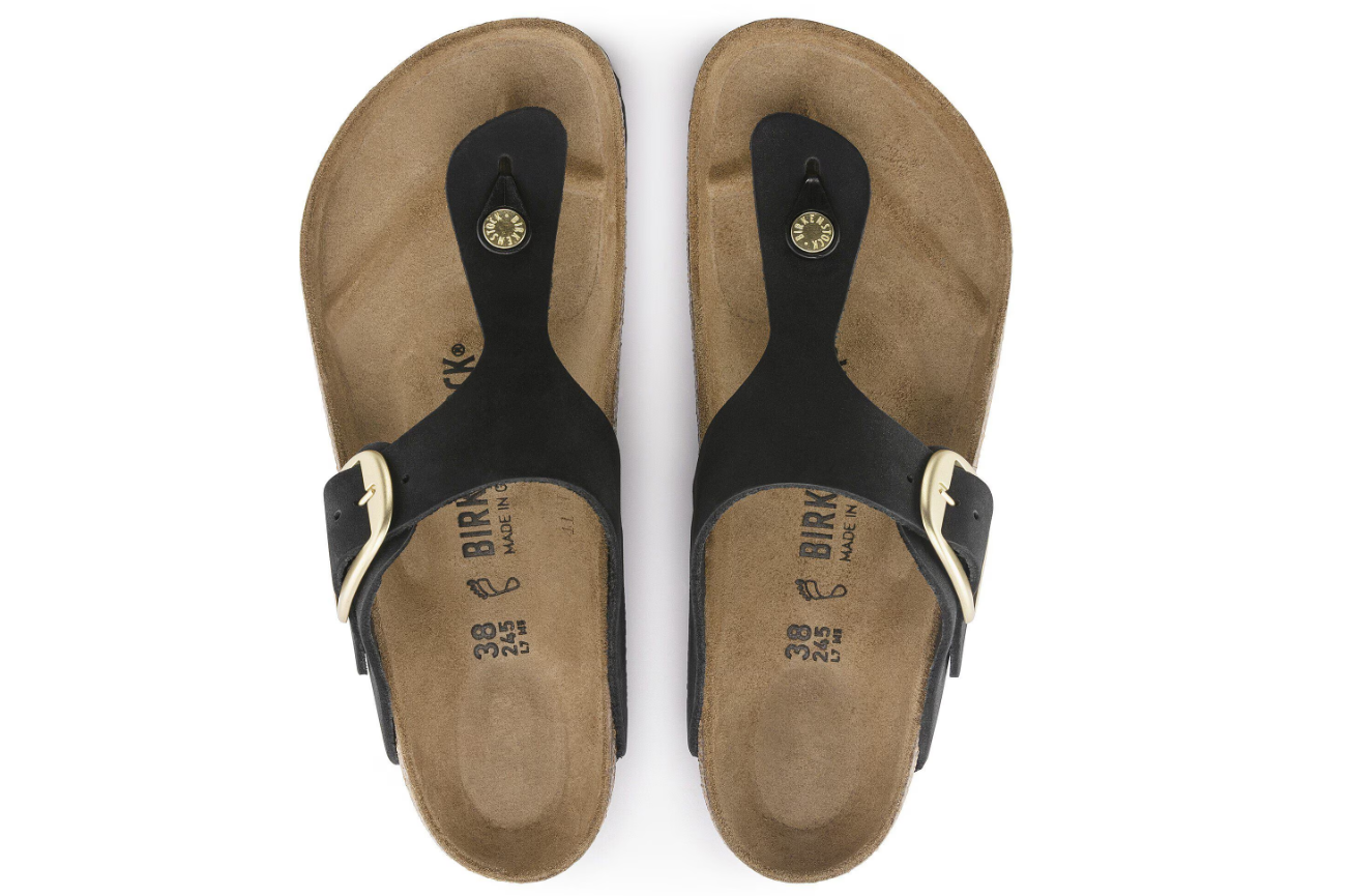 Birkenstock Gizeh Big Buckle Nubuck Leather Black