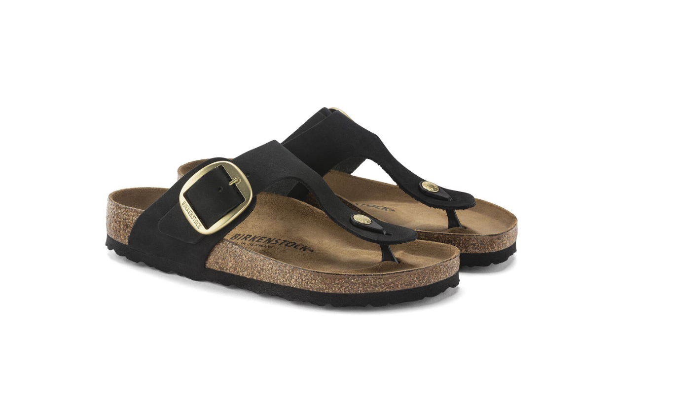 Birkenstock Gizeh Big Buckle Nubuck Leather Black