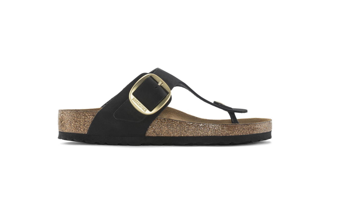 Birkenstock Gizeh Big Buckle Nubuck Leather Black