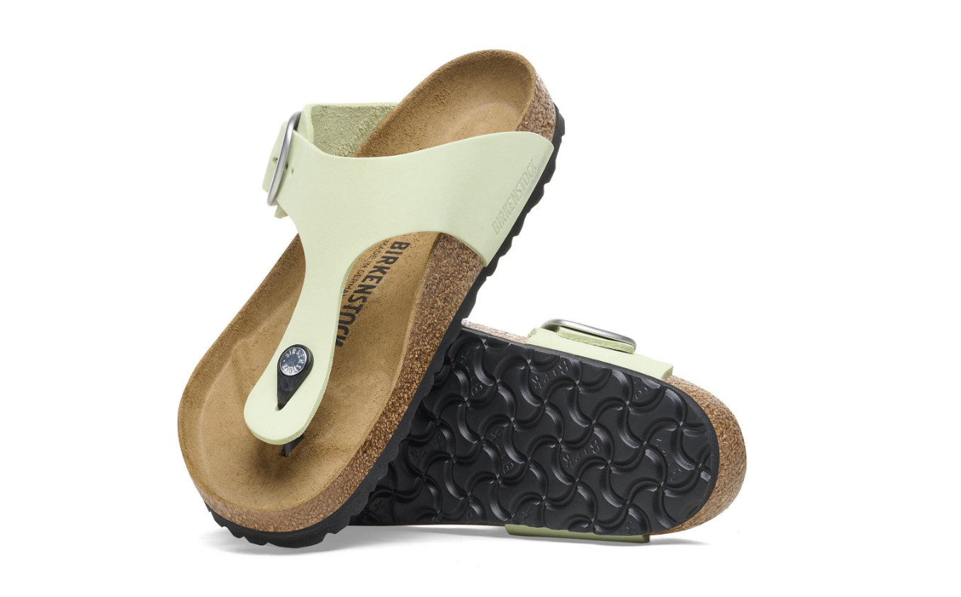Birkenstock Gizeh Big Buckle Nubuck Leather Faded Lime