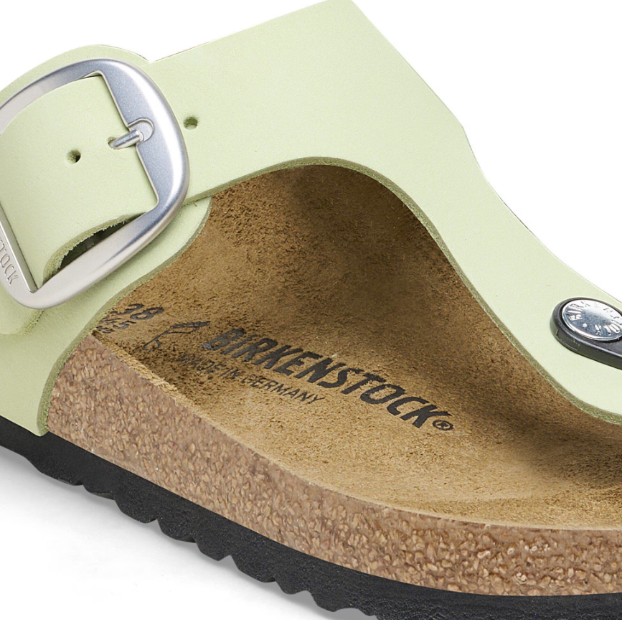 Birkenstock Gizeh Big Buckle Nubuck Leather Faded Lime