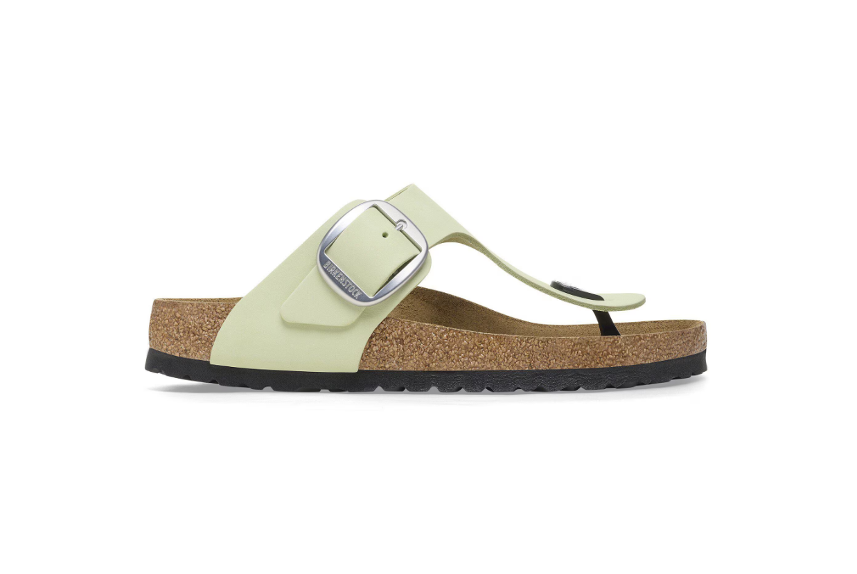 Birkenstock Gizeh Big Buckle Nubuck Leather Faded Lime