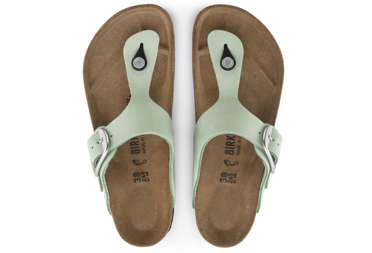 Birkenstock Gizeh Big Buckle Nubuck Leather Matcha