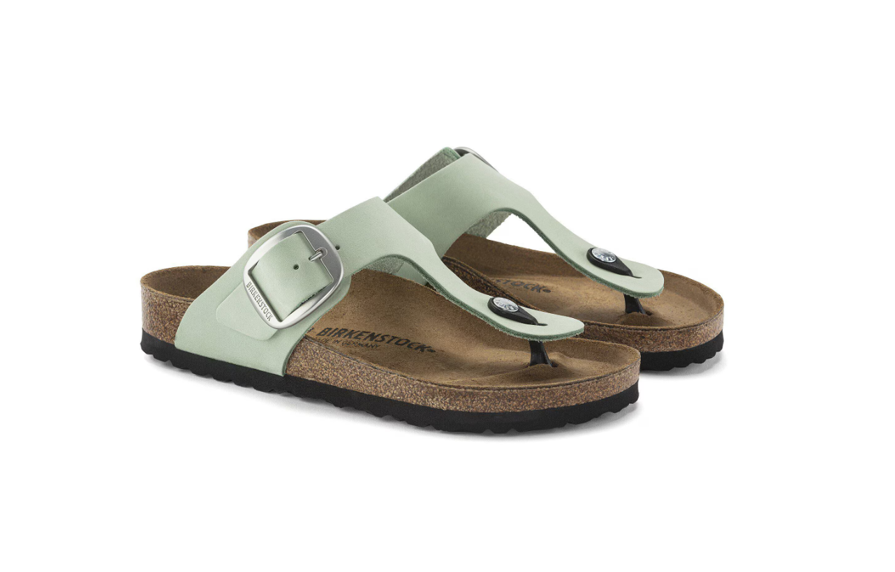 Birkenstock Gizeh Big Buckle Nubuck Leather Matcha