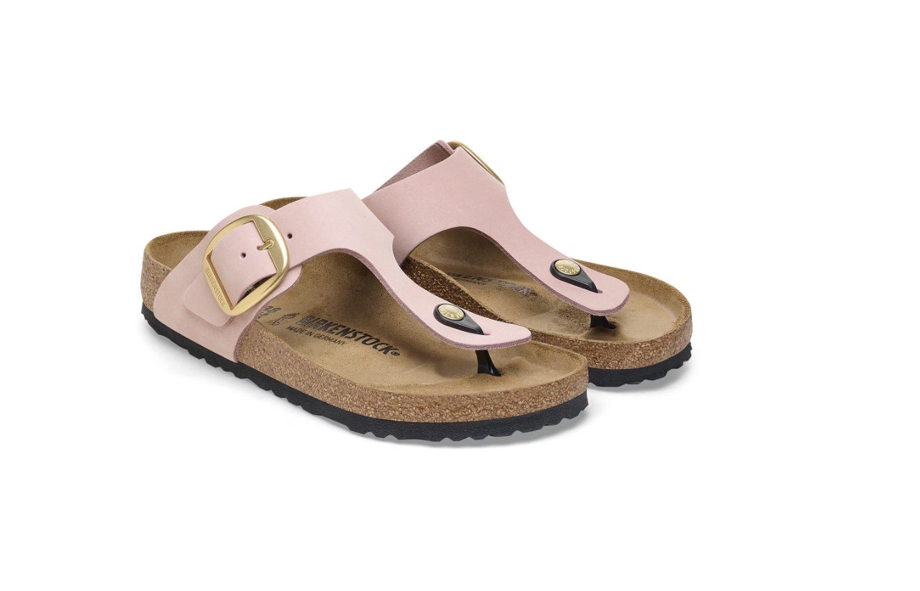 Birkenstock Gizeh Big Buckle Nubuck Leather Soft Pink