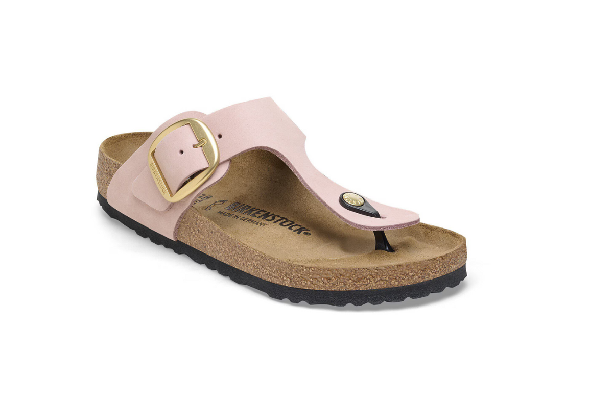 Birkenstock Gizeh Big Buckle Nubuck Leather Soft Pink