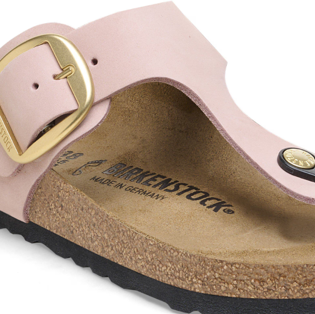 Birkenstock Gizeh Big Buckle Nubuck Leather Soft Pink