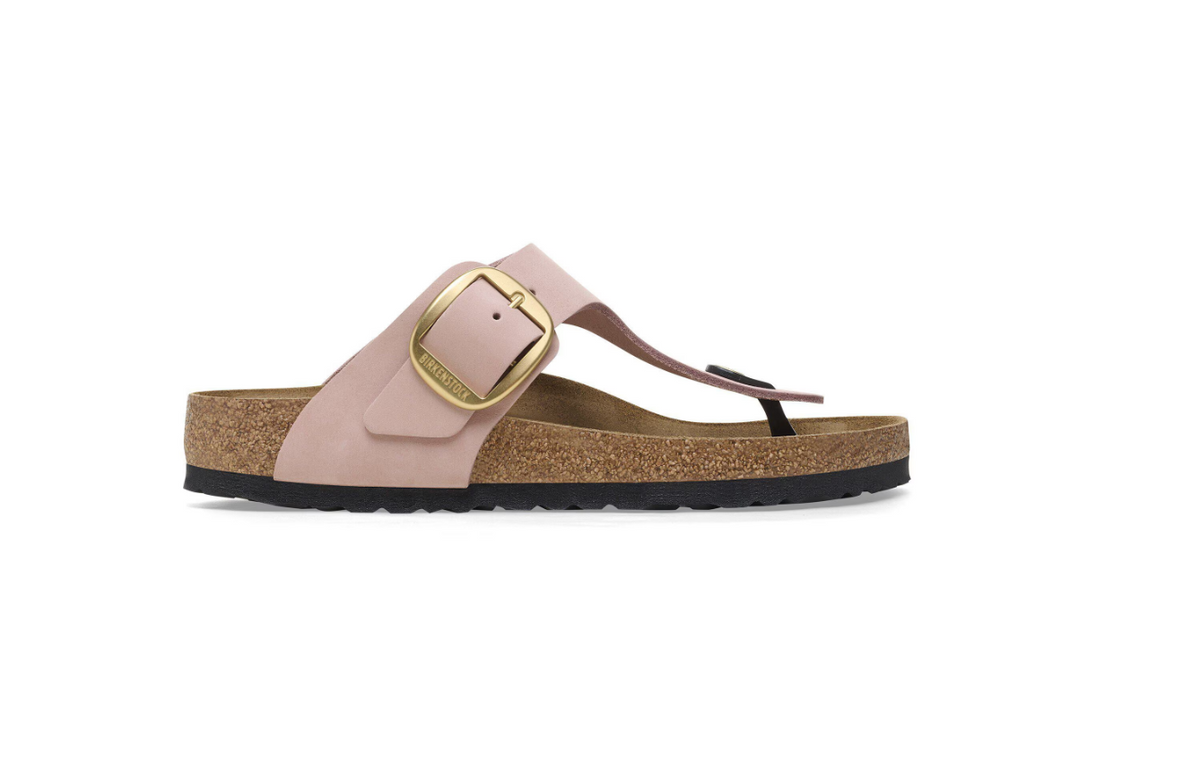 Birkenstock Gizeh Big Buckle Nubuck Leather Soft Pink