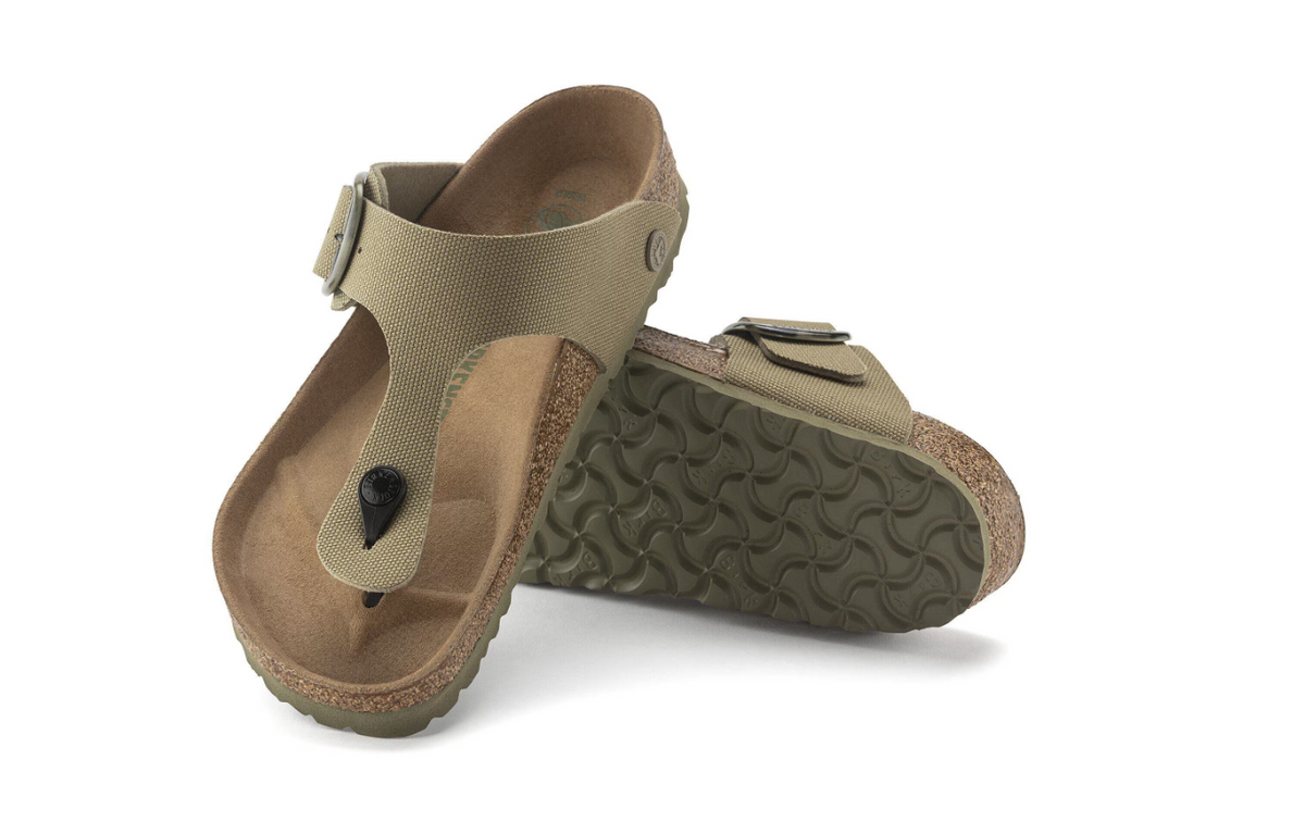 Birkenstock Gizeh Vegan Big Buckle Textile - Khaki, Regular