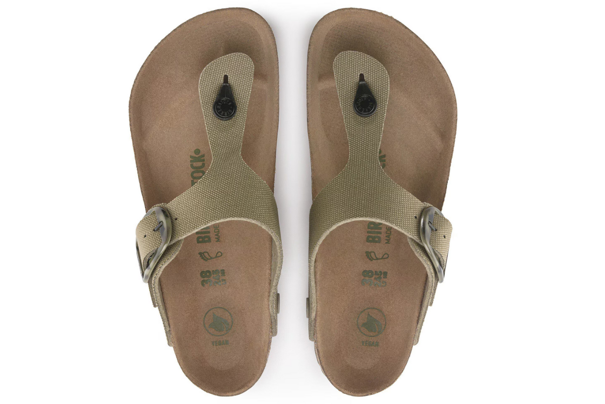 Birkenstock Gizeh Vegan Big Buckle Textile - Khaki, Regular