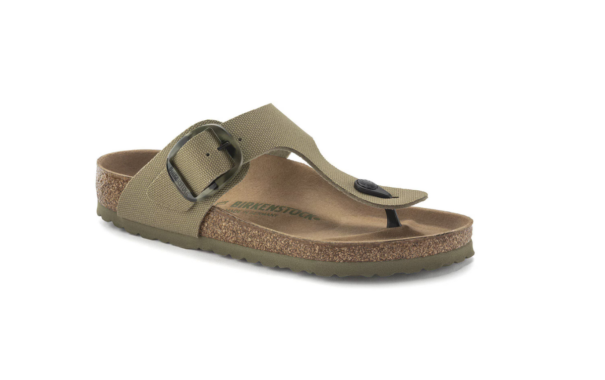 Birkenstock Gizeh Vegan Big Buckle Textile - Khaki, Regular