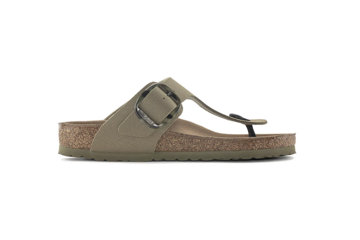 Birkenstock Gizeh Vegan Big Buckle Textile - Khaki, Regular