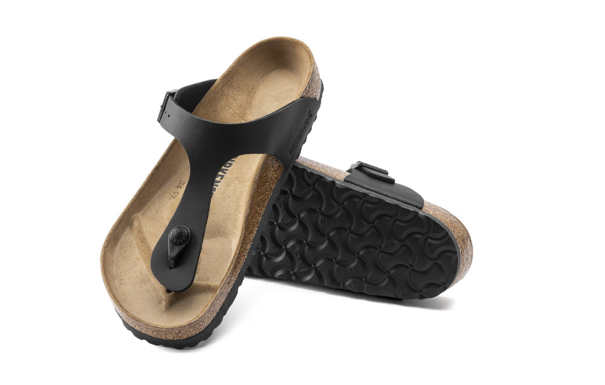 Birkenstock Gizeh Birko-Flor Black Sandals - Black, Regular