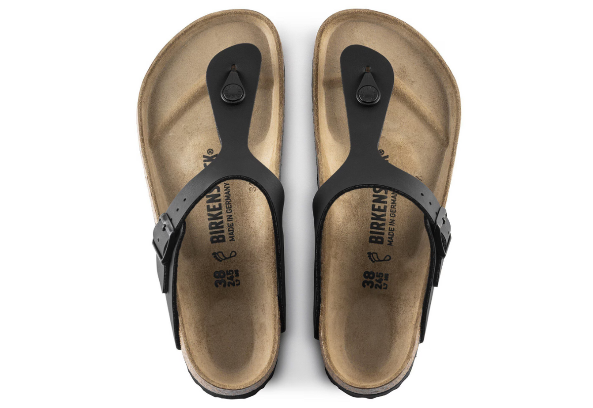 Birkenstock Gizeh Birko-Flor Black Sandals - Black, Regular