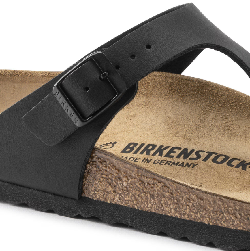 Birkenstock Gizeh Birko-Flor Black Sandals - Black, Regular