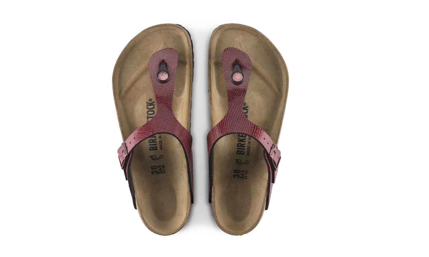 Birkenstock Gizeh Birko-Flor Magical Metallic Maroon