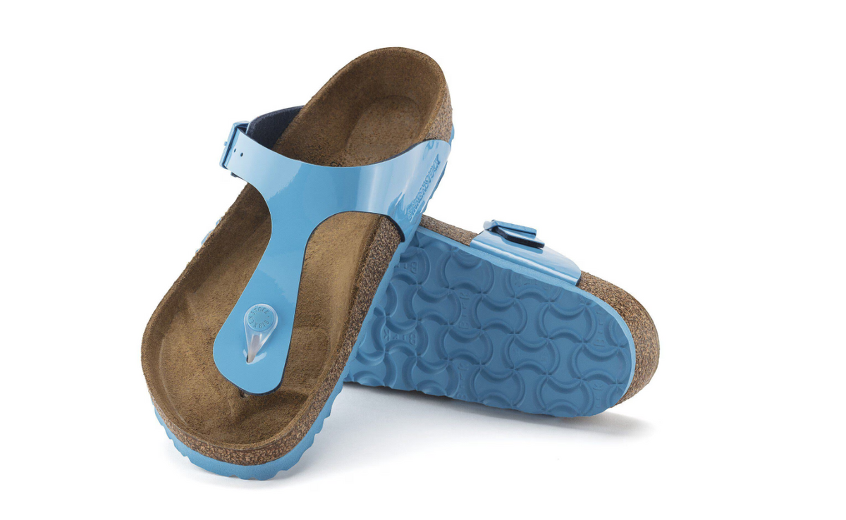 Birkenstock Gizeh Birko-Flor Patent - Blue, Regular
