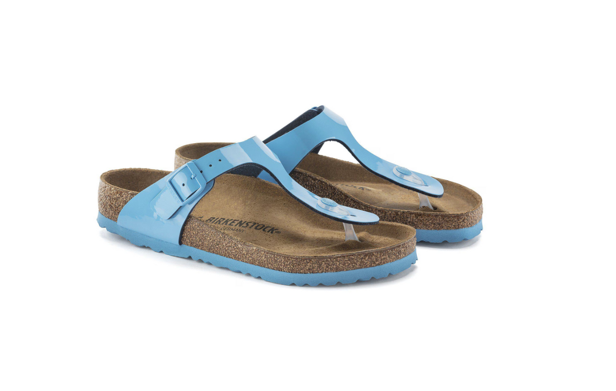 Birkenstock Gizeh Birko-Flor Patent - Blue, Regular