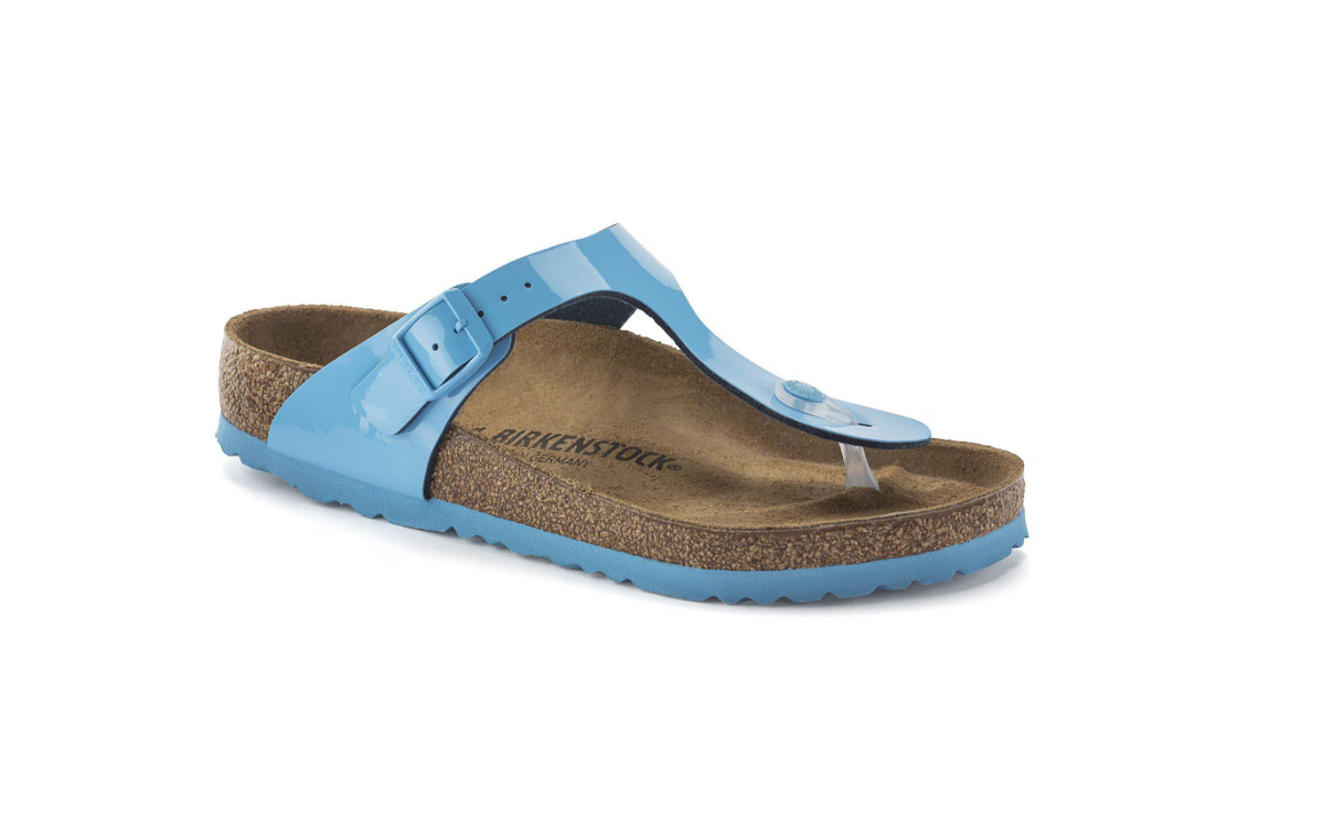 Birkenstock Gizeh Birko-Flor Patent - Blue, Regular
