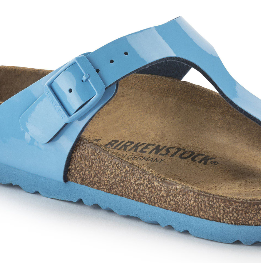 Birkenstock Gizeh Birko-Flor Patent - Blue, Regular
