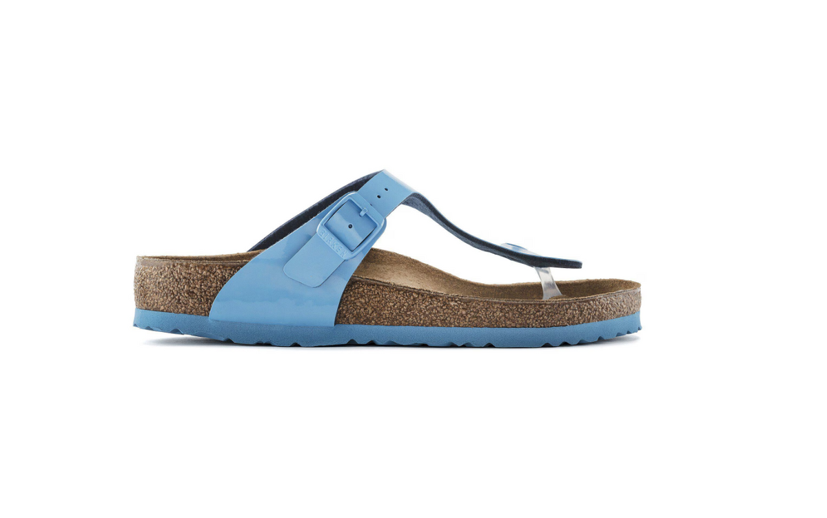 Birkenstock Gizeh Birko-Flor Patent - Blue, Regular
