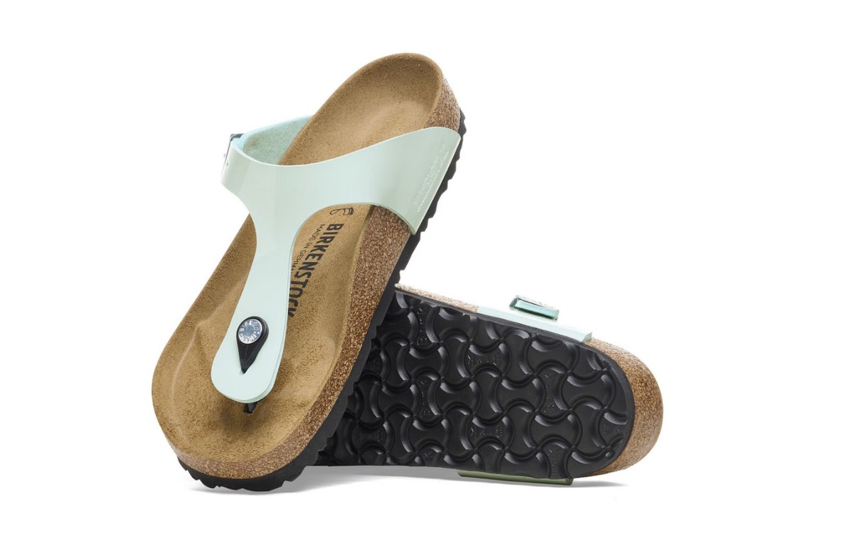 Birkenstock Gizeh Birko-Flor Patent - Green, Regular