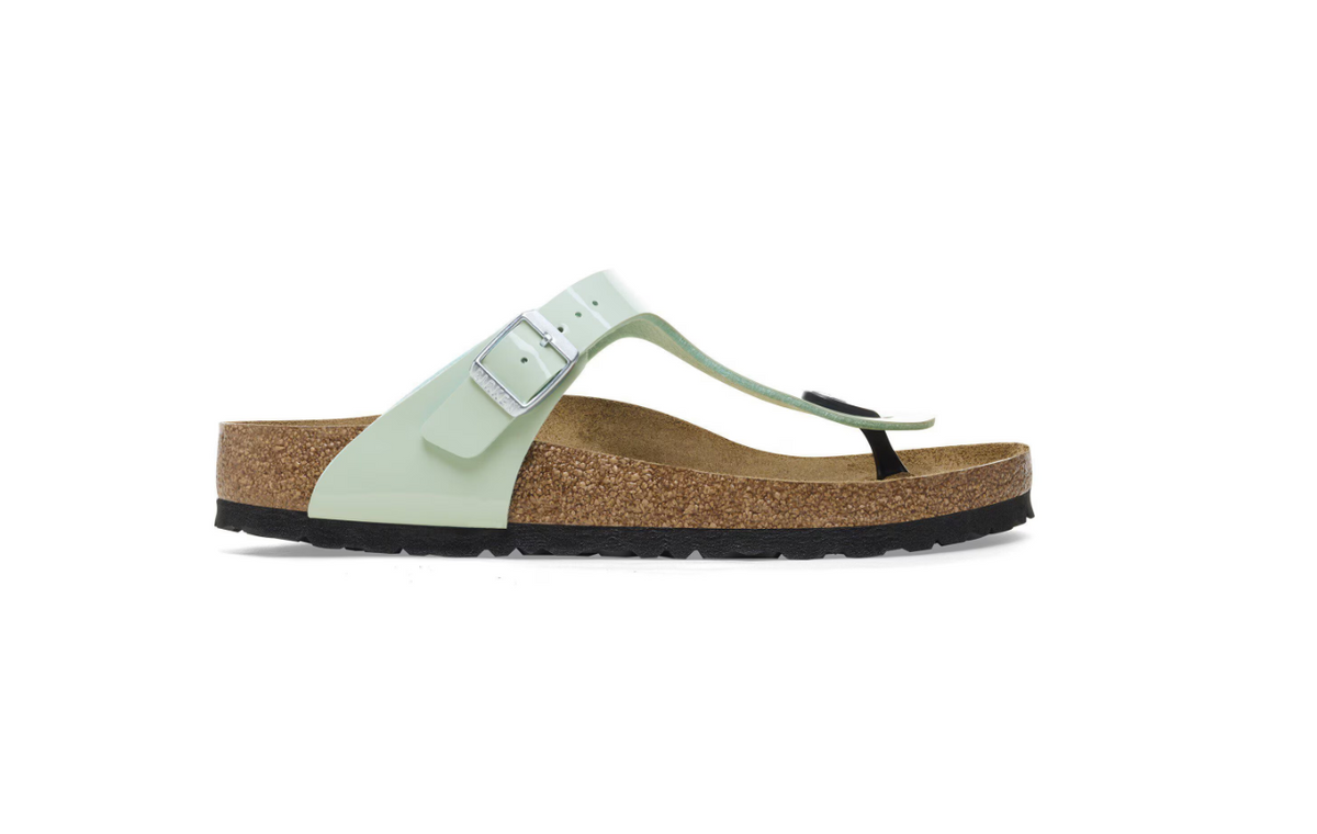 Birkenstock Gizeh Birko-Flor Patent - Green, Regular