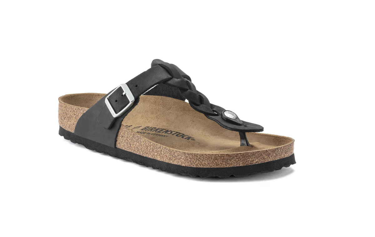 Birkenstock Gizeh Braided Oiled Leather Black