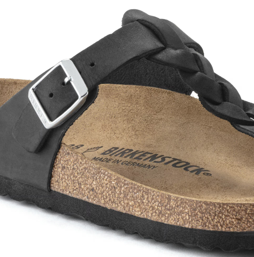 Birkenstock Gizeh Braided Oiled Leather Black