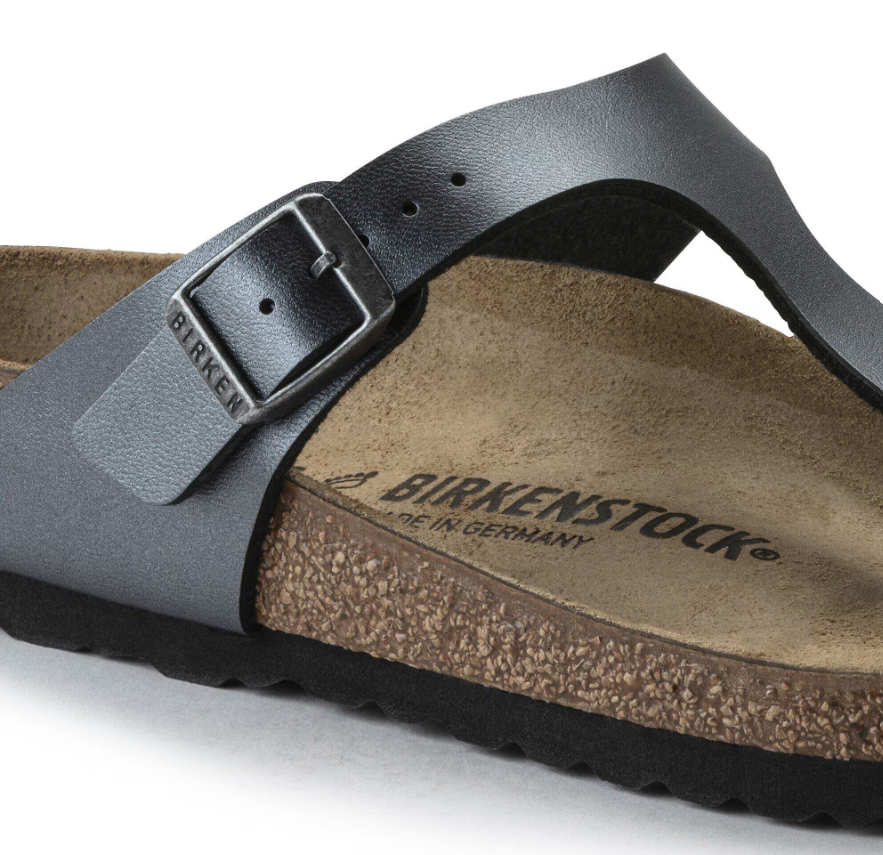 Birkenstock Gizeh Birko-Flor Metallic Black Sandals Regular