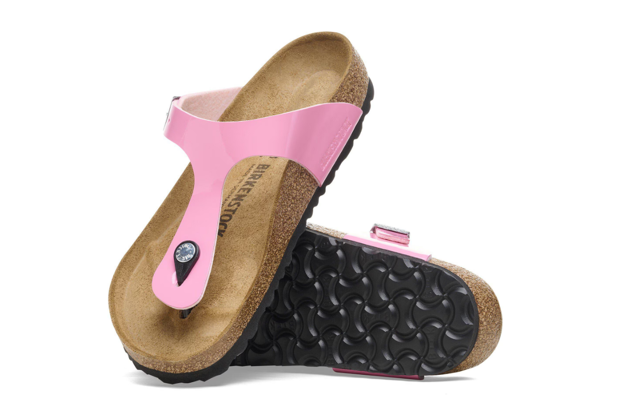 Birkenstock Gizeh Birko-Flor Patent Candy Pink/Black  Regular