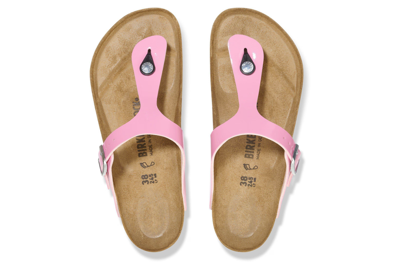 Birkenstock Gizeh Birko-Flor Patent Candy Pink/Black  Regular