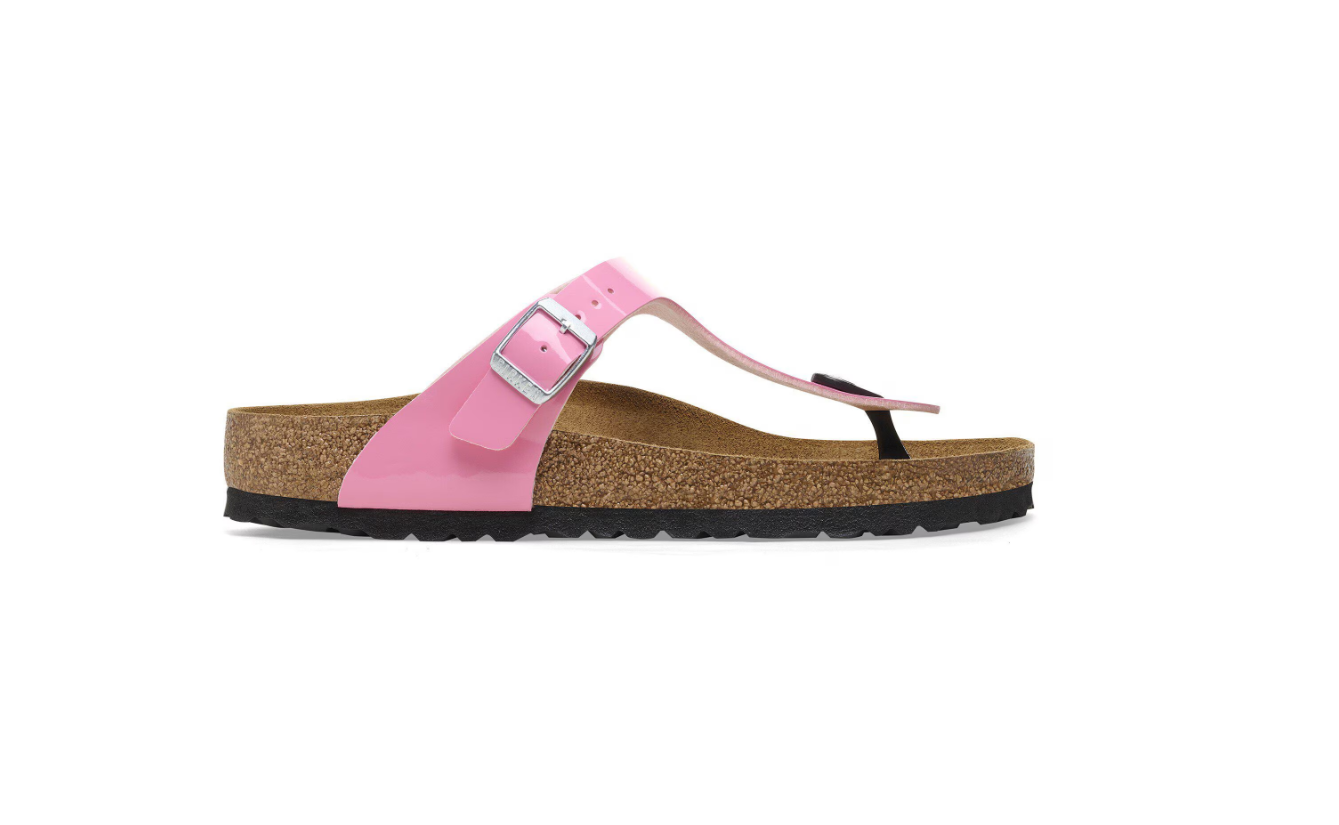 Birkenstock Gizeh Birko-Flor Patent Candy Pink/Black  Regular