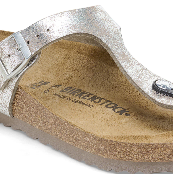Birkenstock Gizeh Synthetik Washed Metallic- Silver, Regular