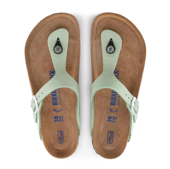 Birkenstock Gizeh Soft Footbed Nubuck Leather - Matcha, Regular