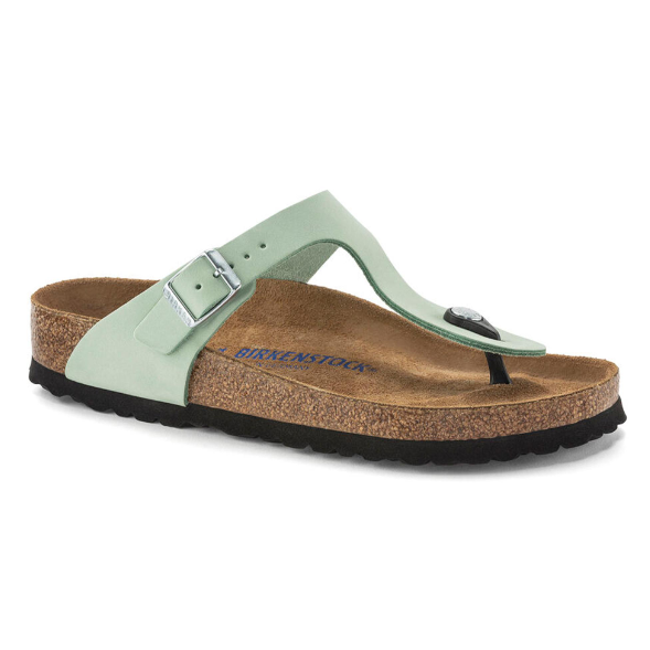 Birkenstock Gizeh Soft Footbed Nubuck Leather - Matcha, Regular