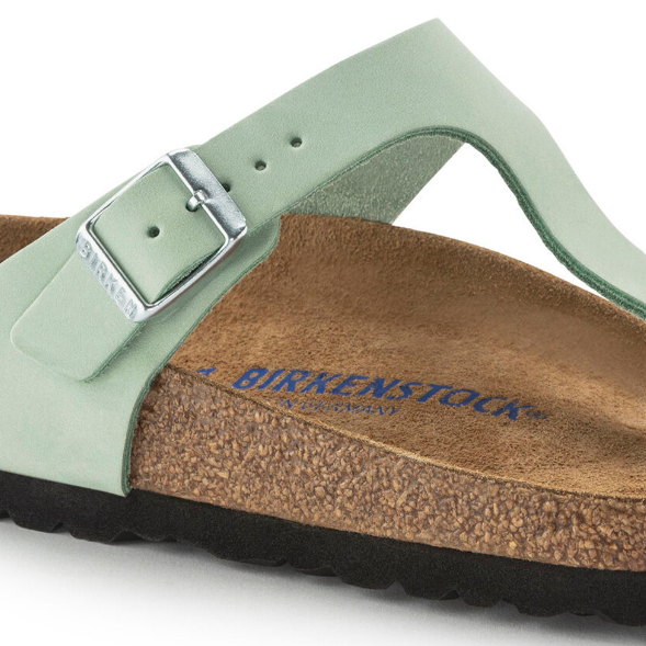Birkenstock Gizeh Soft Footbed Nubuck Leather - Matcha, Regular