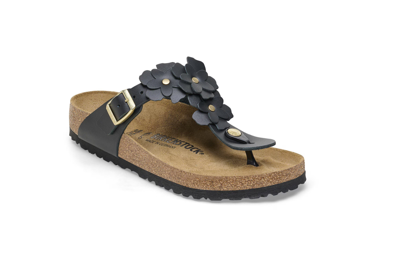 Birkenstock Gizeh Flower Embellishment Natural Leather  Regular