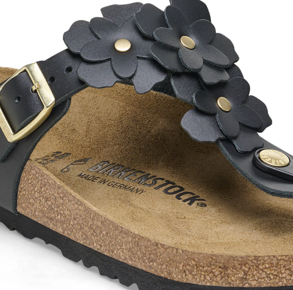 Birkenstock Gizeh Flower Embellishment Natural Leather  Regular