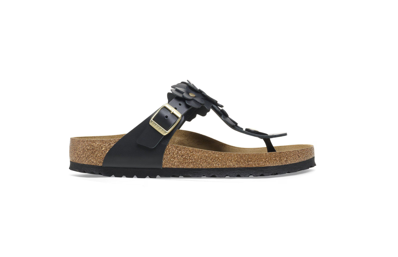 Birkenstock Gizeh Flower Embellishment Natural Leather  Regular