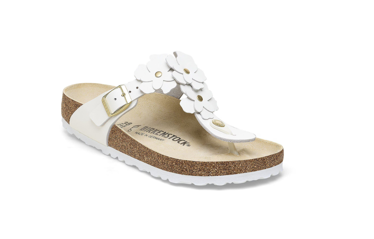 Birkenstock Gizeh Flower Embellishment Natural Leather  Regular