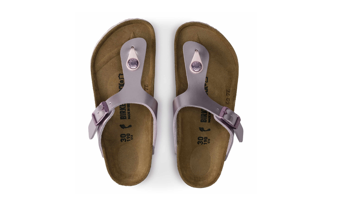 Birkenstock Gizeh Kids Birko-Flor Electric Metallic - Lilac, Narrow