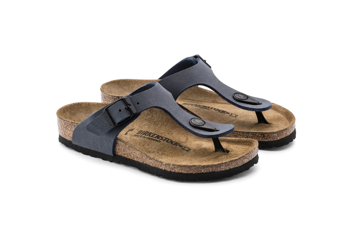 Birkenstock Gizeh Kids Birko-Flor Nubuck - Navy, Narrow