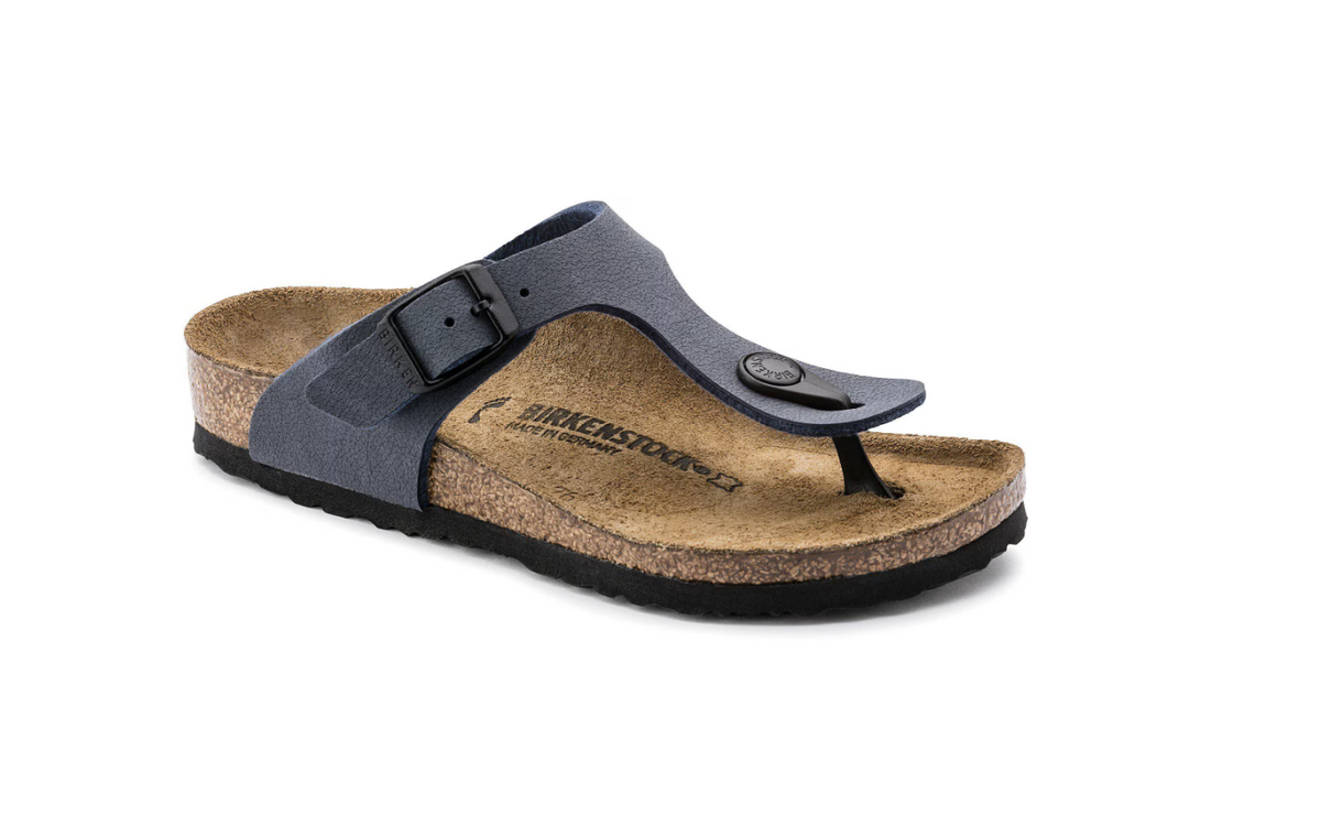 Birkenstock Gizeh Kids Birko-Flor Nubuck - Navy, Narrow