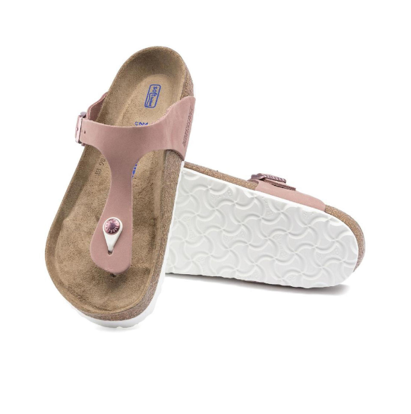 Birkenstock Gizeh Soft Footbed Nubuck Leather - Rose, Regular