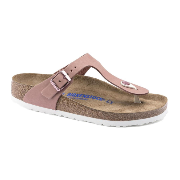 Birkenstock Gizeh Soft Footbed Nubuck Leather - Rose, Regular