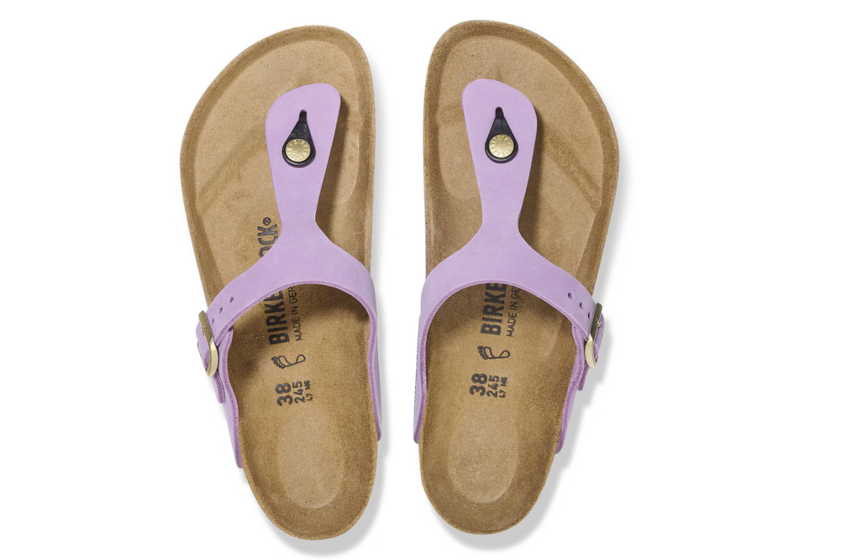 Birkenstock Gizeh Nubuck Leather Sandals - Crocus, Regular